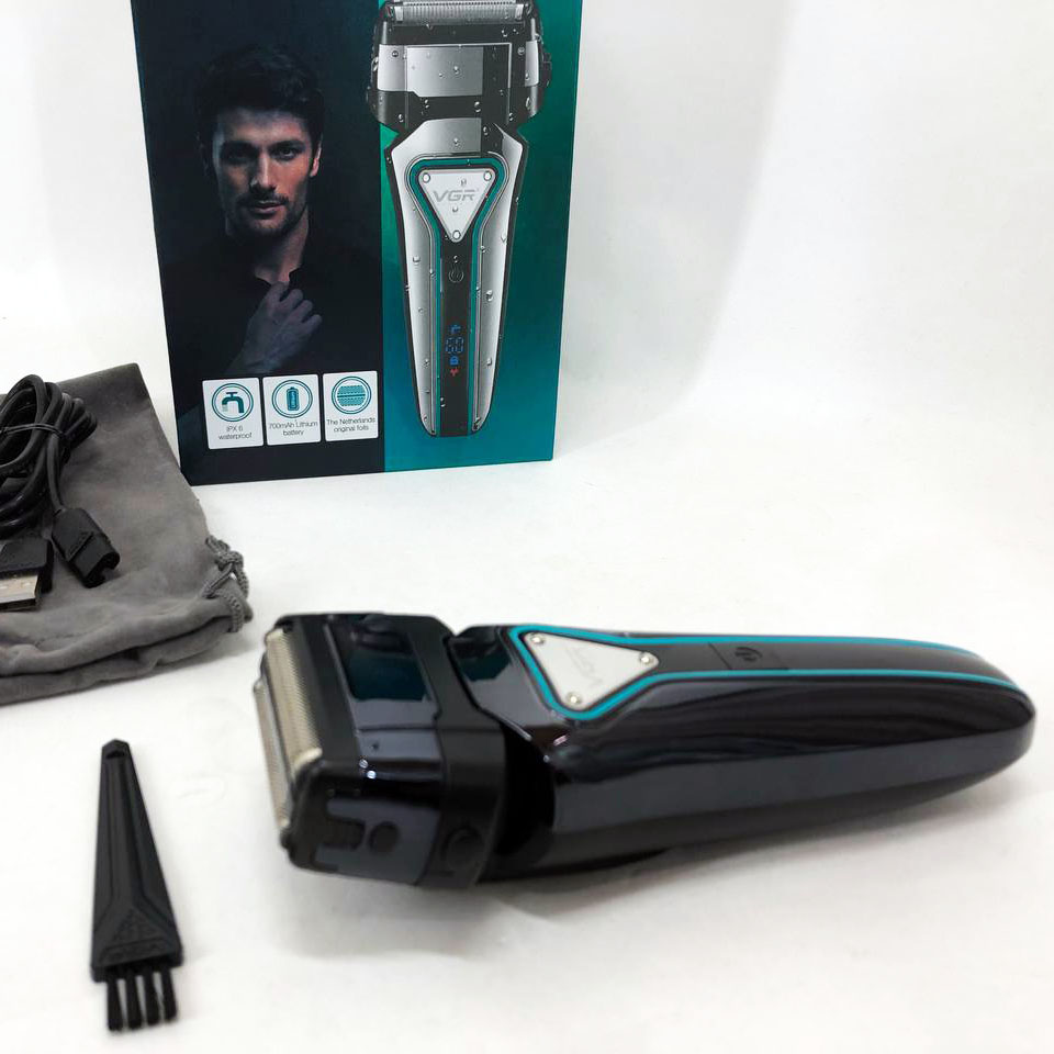 Электробритва портативная VGR V-333 шейвер для бритья бороды и усов с аккумулятором. Цвет: черный