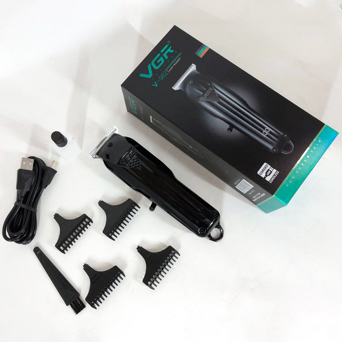 Машинка для стрижки волос VGR V-982 LED Display, профессиональная электробритва, подстригательная машинка