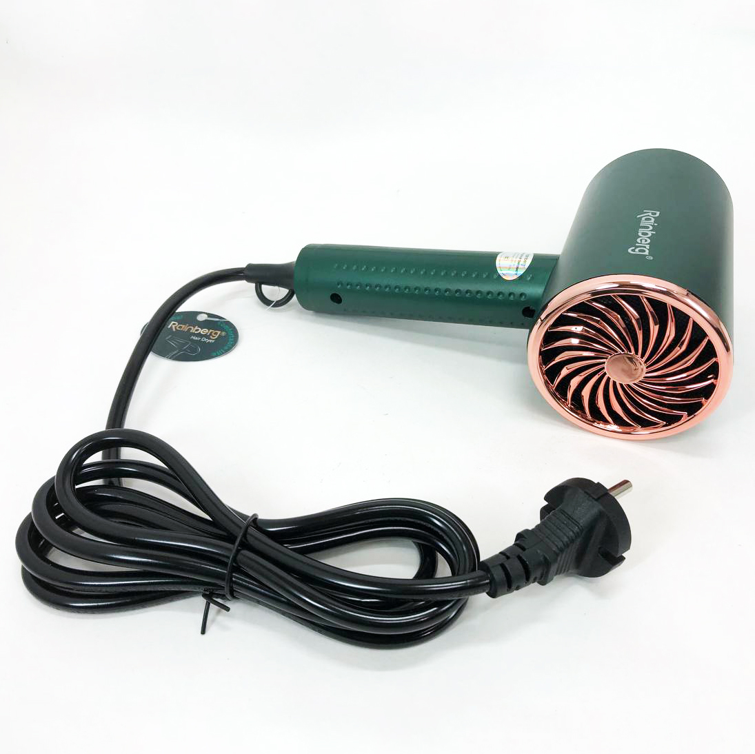 Фен Rainberg RB-2212 8800 W с регуляцией температуры и скорости для сушки и укладки волос. Цвет: зеленый