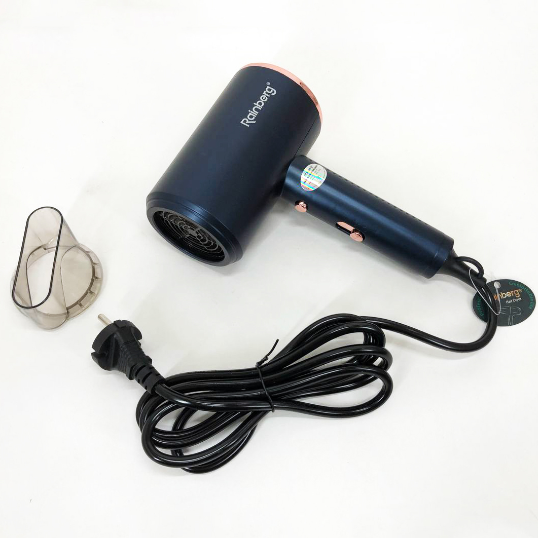Фен Rainberg RB-2212 8800 W с регуляцией температуры и скорости для сушки и укладки волос. Цвет: синий