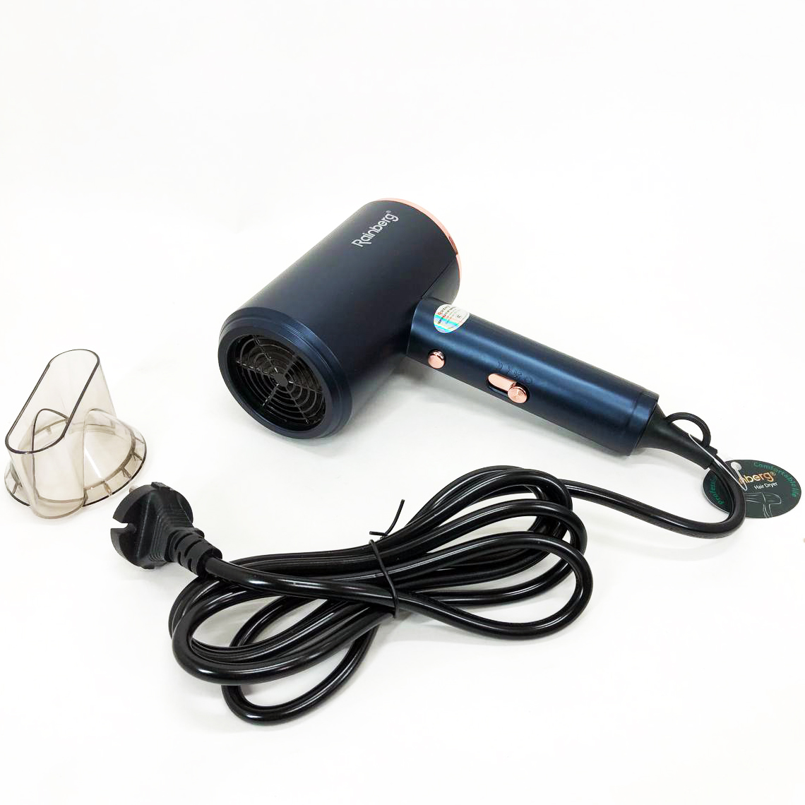 Фен Rainberg RB-2212 8800 W с регуляцией температуры и скорости для сушки и укладки волос. Цвет: синий
