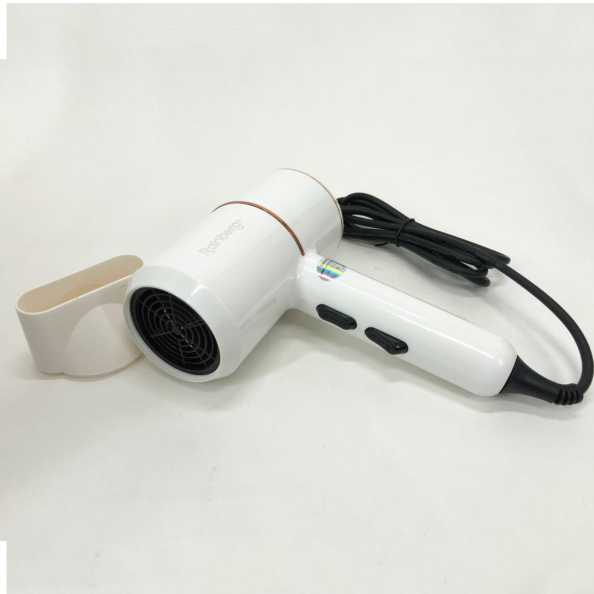 Фен для укладки и сушки волос Rainberg RB-2211 + насадка-концентратор. Цвет: белый