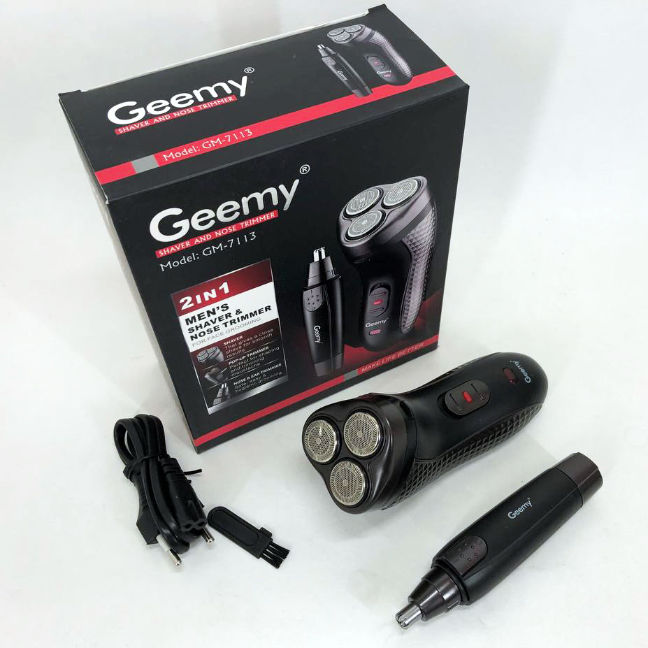 Триммер для стрижки бороды триммер для носа, электробритва 3 в 1 GEMEI GM-7113, Триммер беспроводной