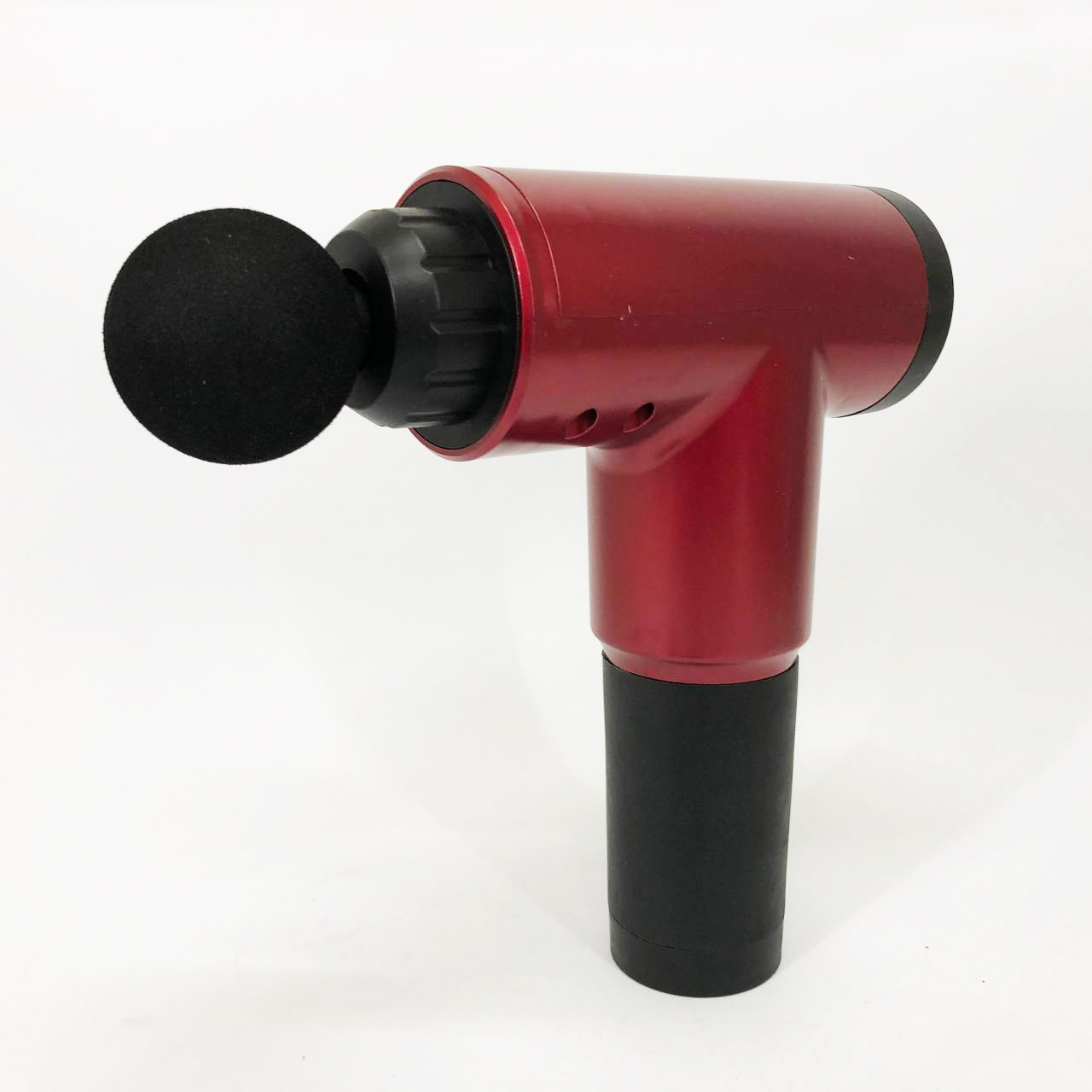Аккумуляторный массажер Fascial Gun KH-320 портативный ручной ударный мышечный пистолет 4 насадки красный