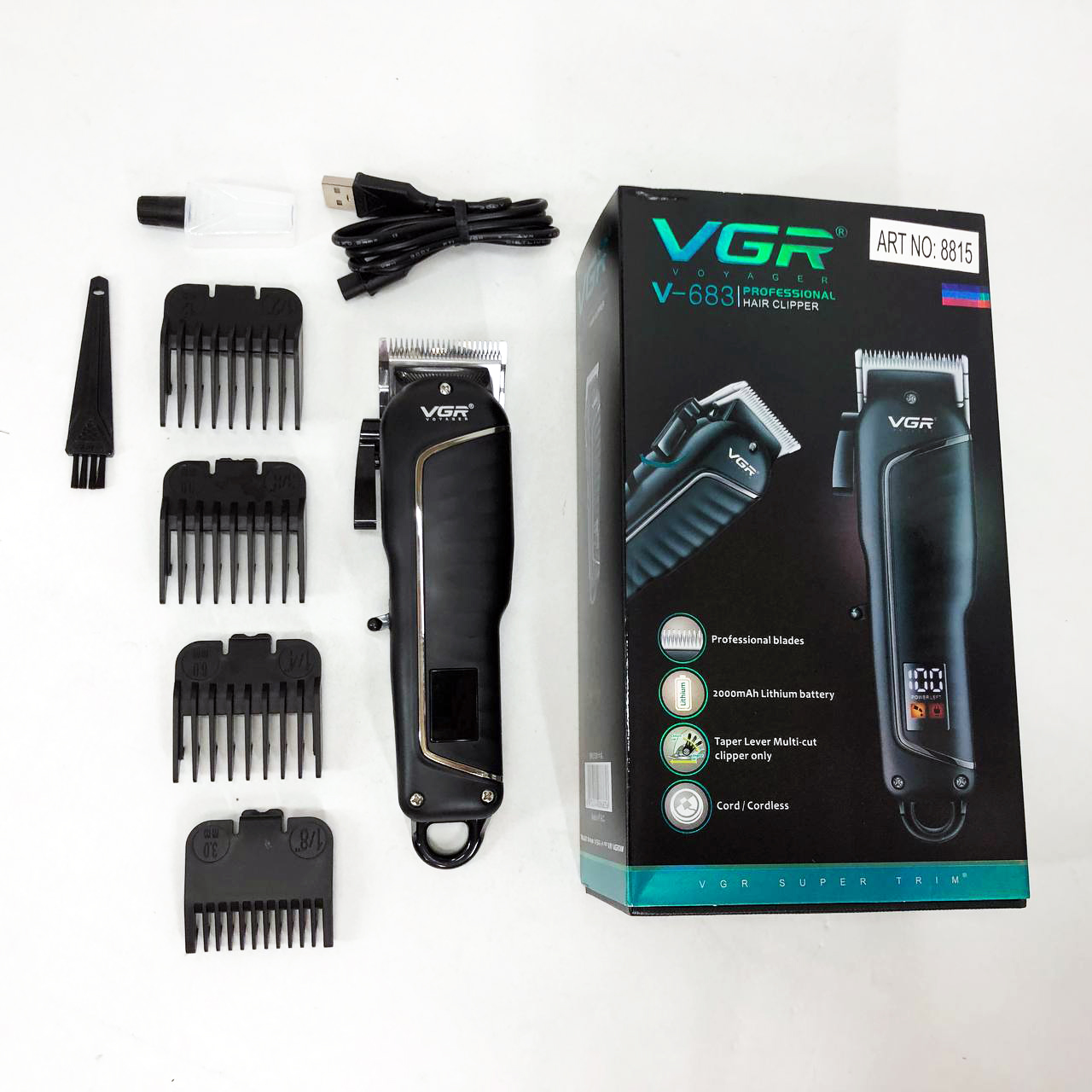 Мощная профессиональная машинка для стрижки VGR V-683 беспроводная, Надежная машинка для стрижки