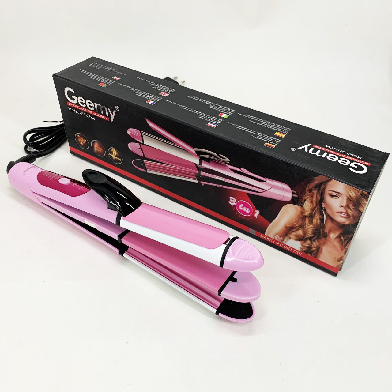 Щипцы выпрямитель мультистайлер 3 в 1 GEMEI GM-2966 t200