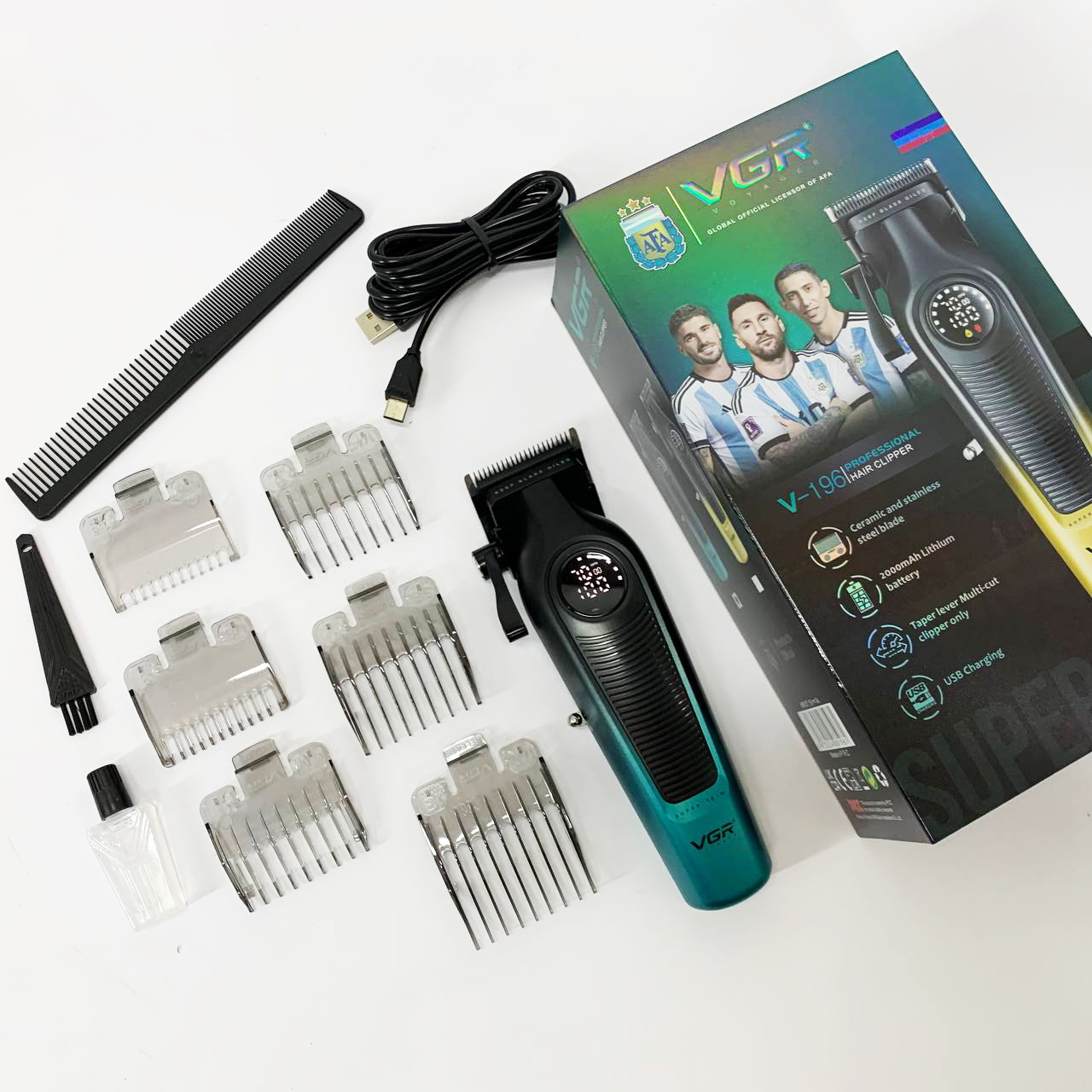 Аккумуляторная машинка для стрижки VGR V-196 GREEN