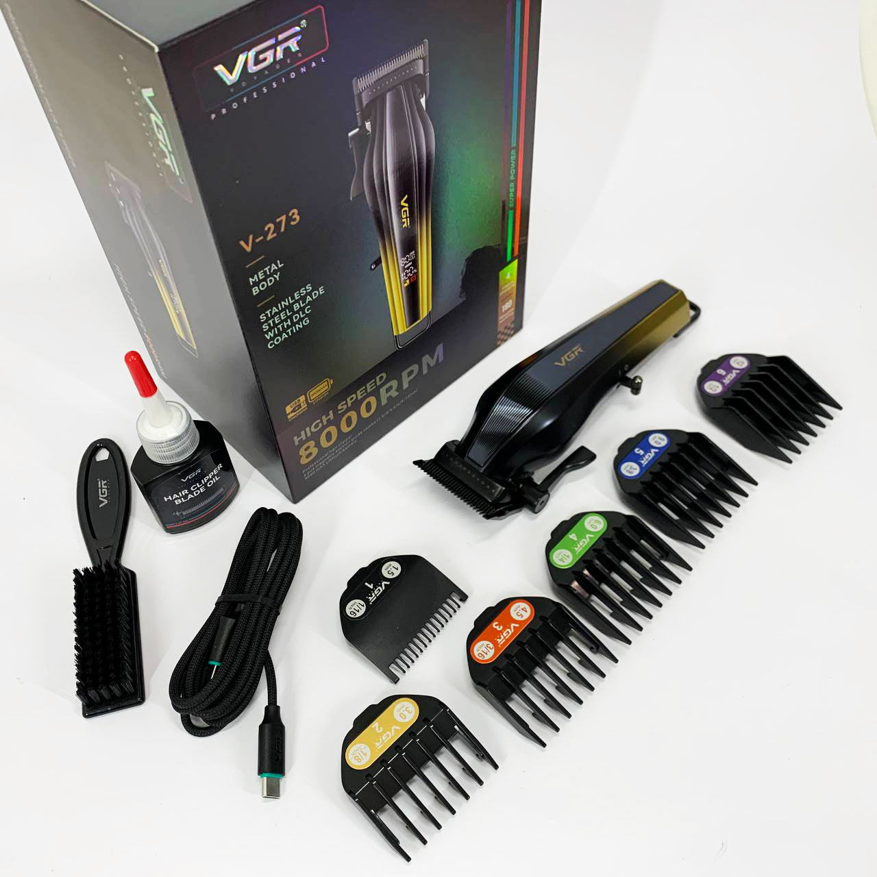 Аккумуляторная машинка для стрижки VGR V-273 GOLD