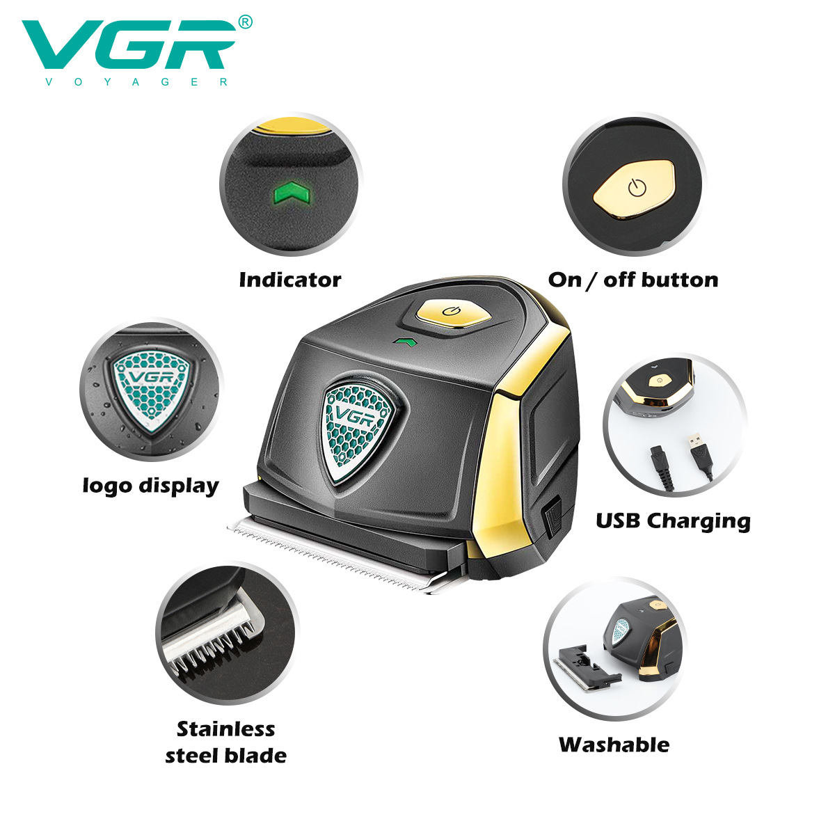 Аккумуляторная машинка для стрижки VGR V-910