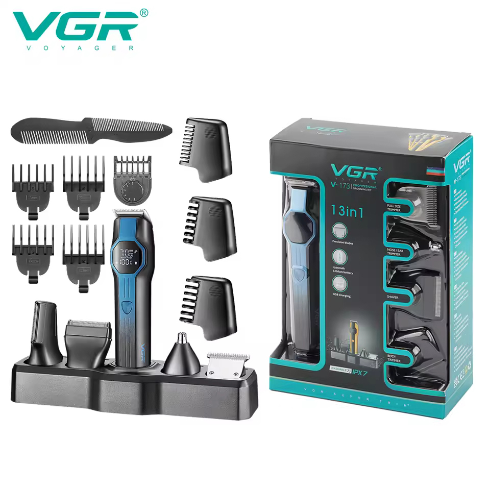 Набор для стрижки VGR V-173 BLUE 13 в 1