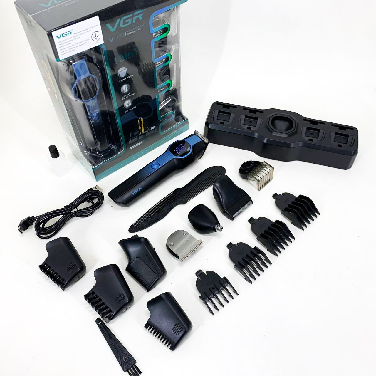 Набор для стрижки VGR V-173 BLUE 13 в 1
