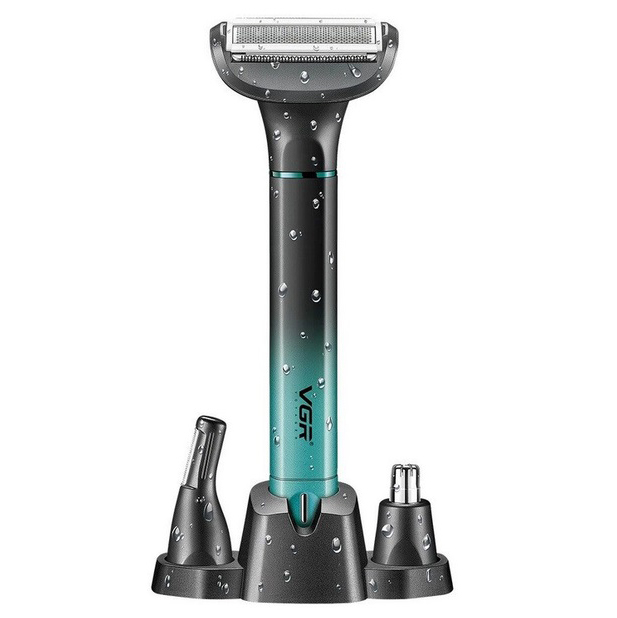 Электробритва 3 в 1 VGR V-625 Аккумуляторный триммер для носа, ушей, тела и бровей с подставкой