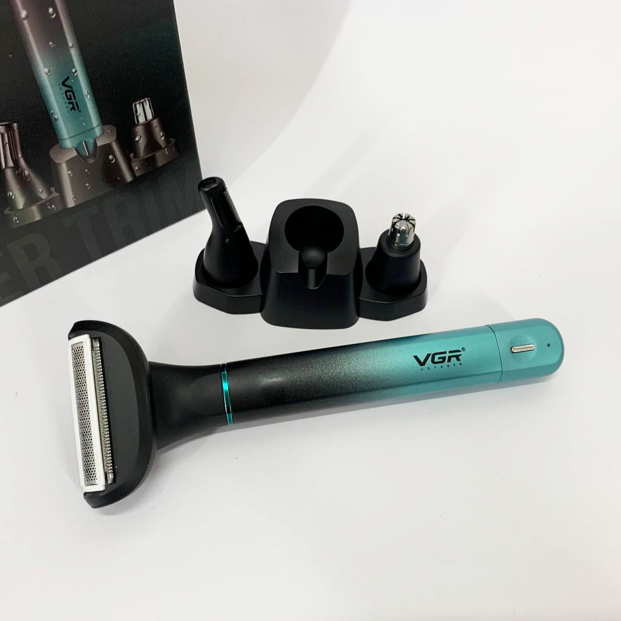 Электробритва 3 в 1 VGR V-625 Аккумуляторный триммер для носа, ушей, тела и бровей с подставкой