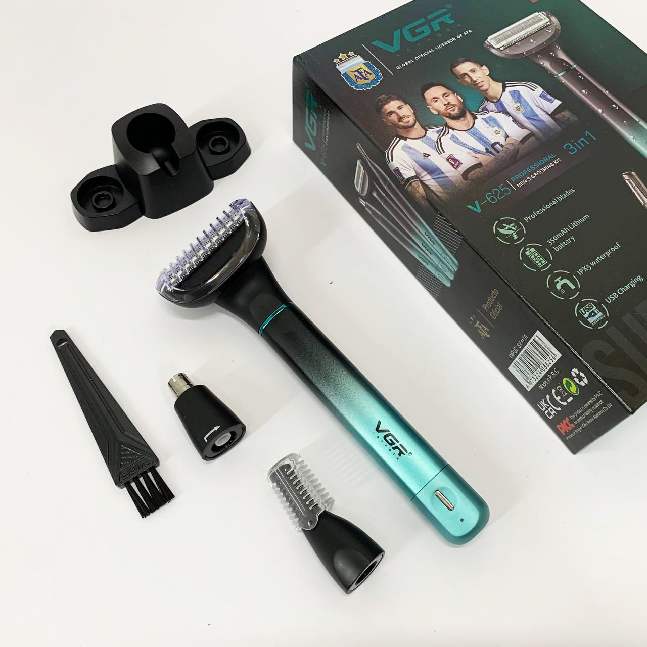 Электробритва 3 в 1 VGR V-625 Аккумуляторный триммер для носа, ушей, тела и бровей с подставкой