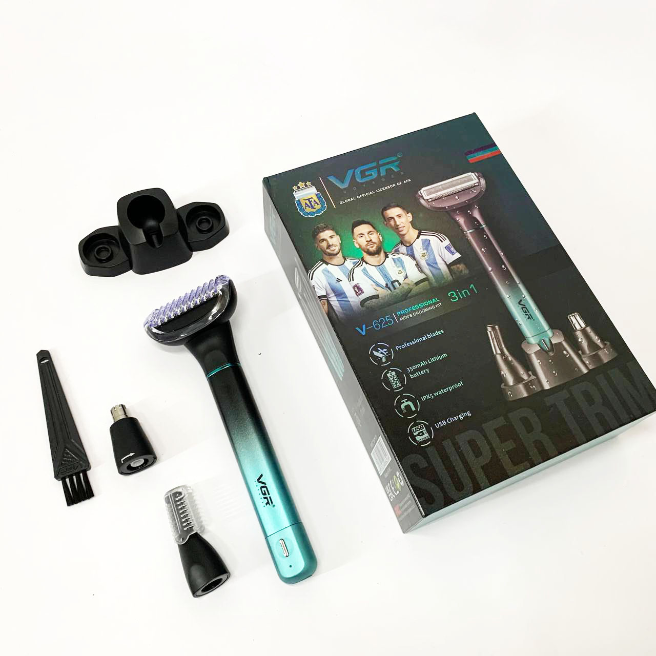 Электробритва 3 в 1 VGR V-625 Аккумуляторный триммер для носа, ушей, тела и бровей с подставкой