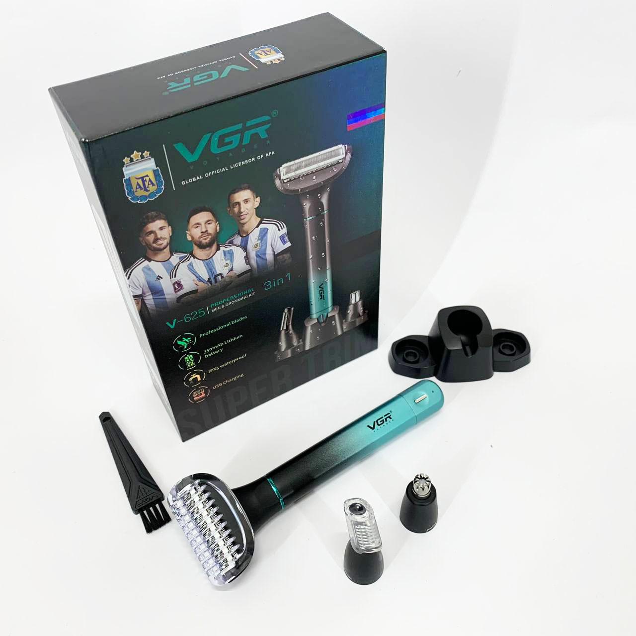 Электробритва 3 в 1 VGR V-625 Аккумуляторный триммер для носа, ушей, тела и бровей с подставкой