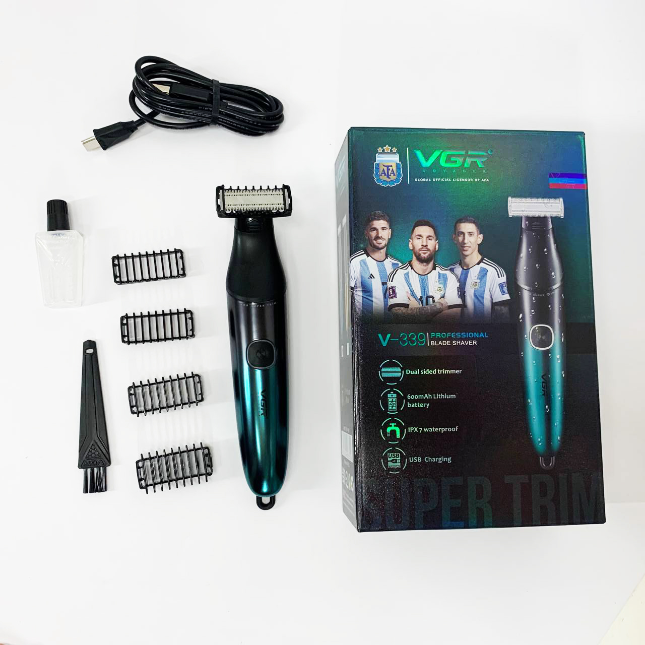 Бритва-триммер для стрижки бороды и усов VGR V-339 GREEN