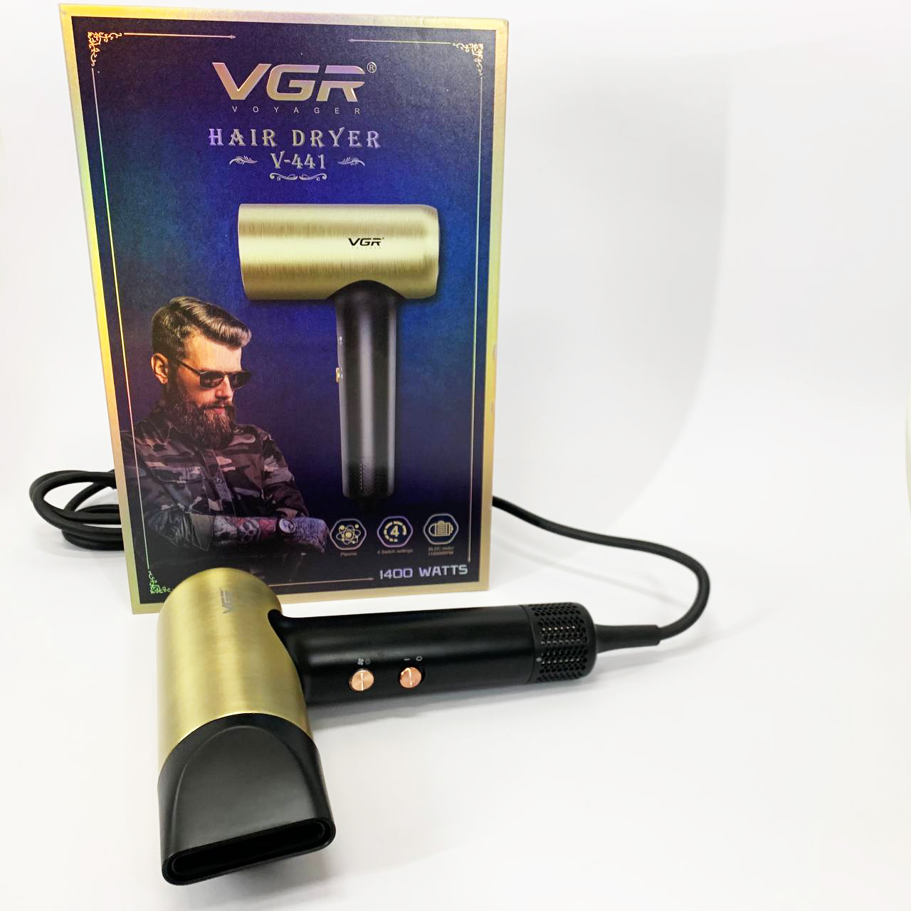 Фен профессиональный VGR V-441 с 3 уровнями обдува и 4 уровнями температуры
