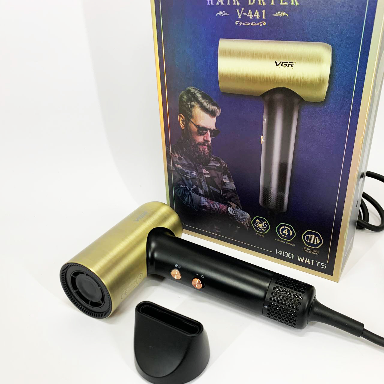 Фен профессиональный VGR V-441 с 3 уровнями обдува и 4 уровнями температуры