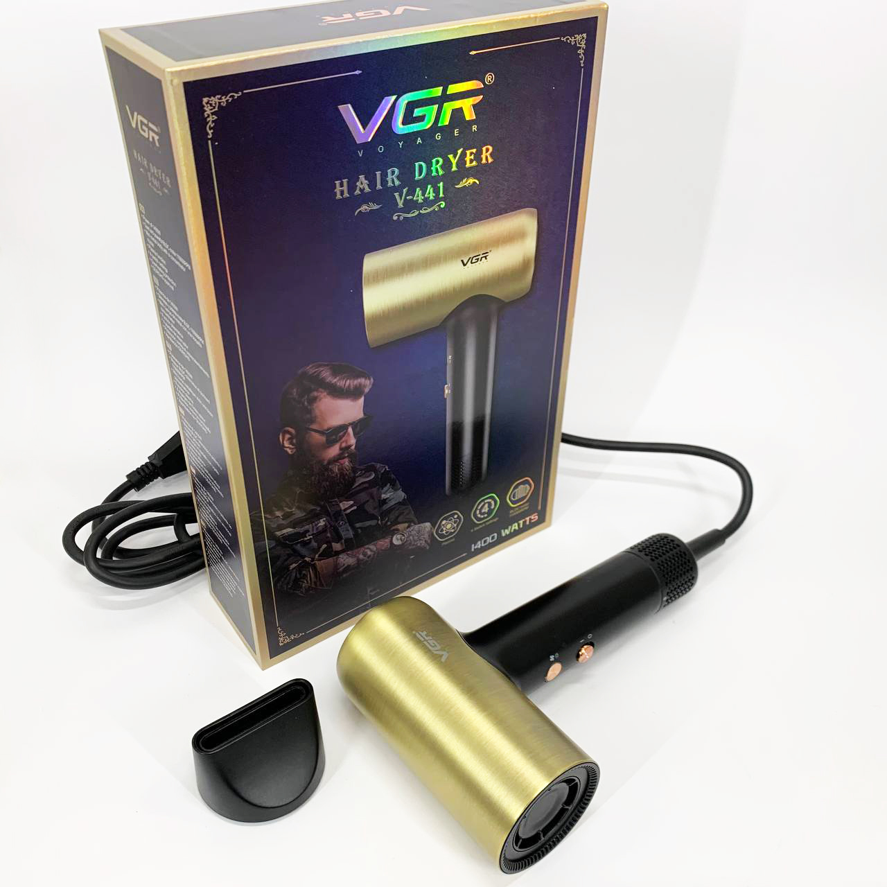 Фен профессиональный VGR V-441 с 3 уровнями обдува и 4 уровнями температуры