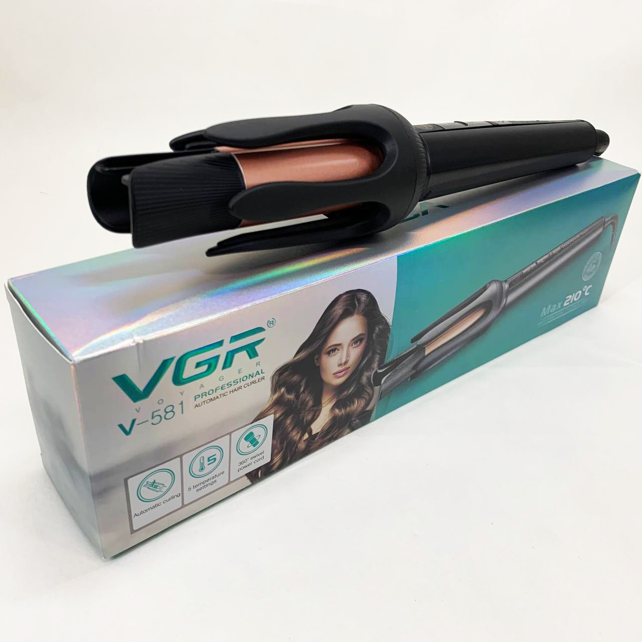 Плойка VGR V-581, температура от 130°C до 210°C, керамическое покрытие, LED дисплей, 45 Вт