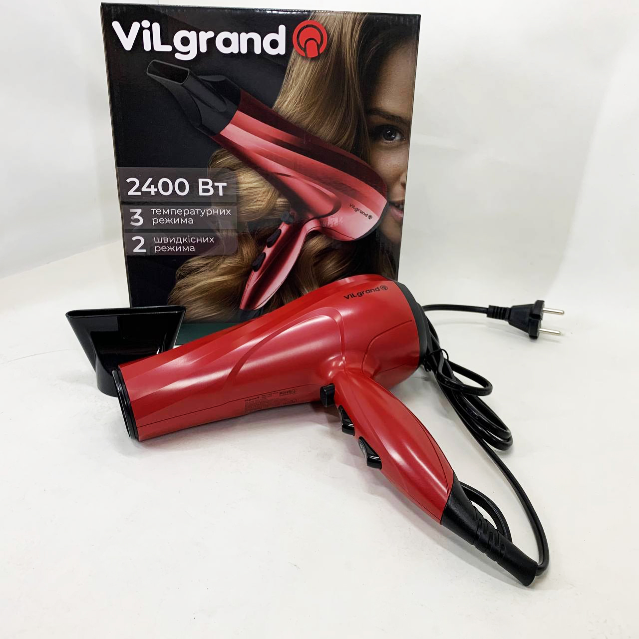 Фен Vilgrand VHD-2430. Цвет: красный