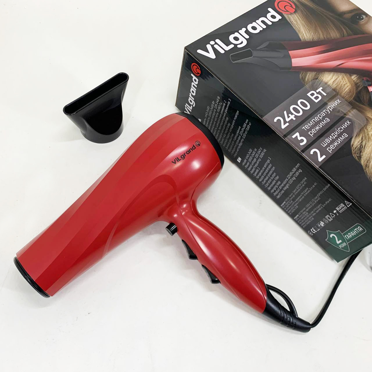 Фен Vilgrand VHD-2430. Цвет: красный