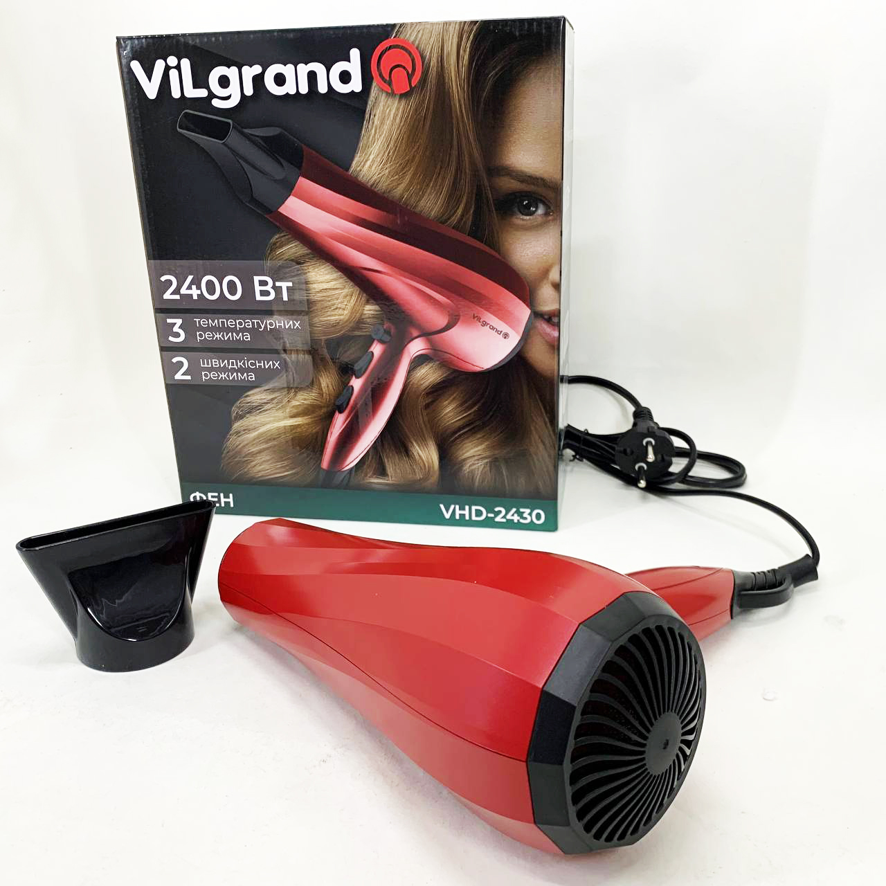 Фен Vilgrand VHD-2430. Цвет: красный
