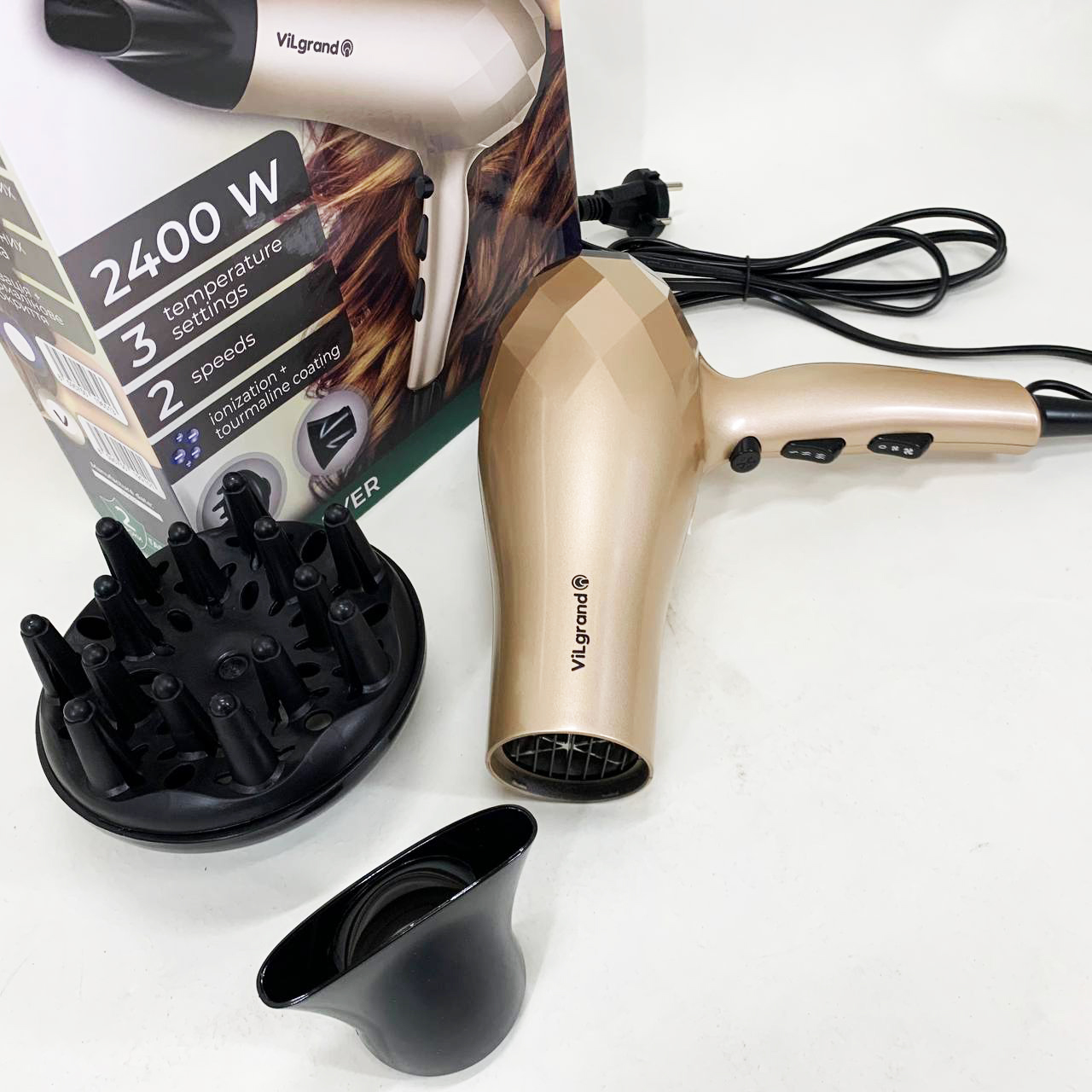 Фен VILGRAND VHD 2424TI. Цвет: бежевый