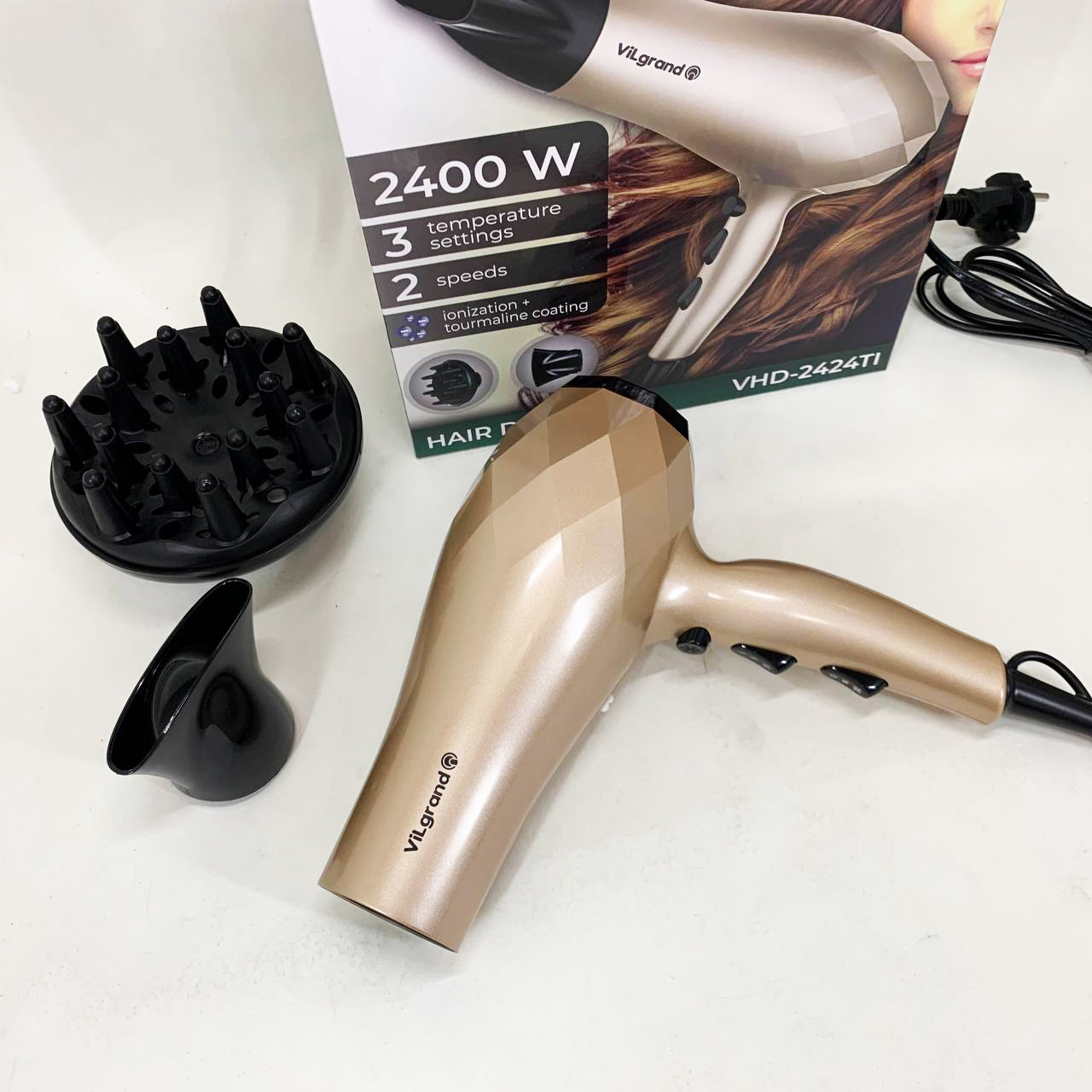 Фен VILGRAND VHD 2424TI. Цвет: бежевый