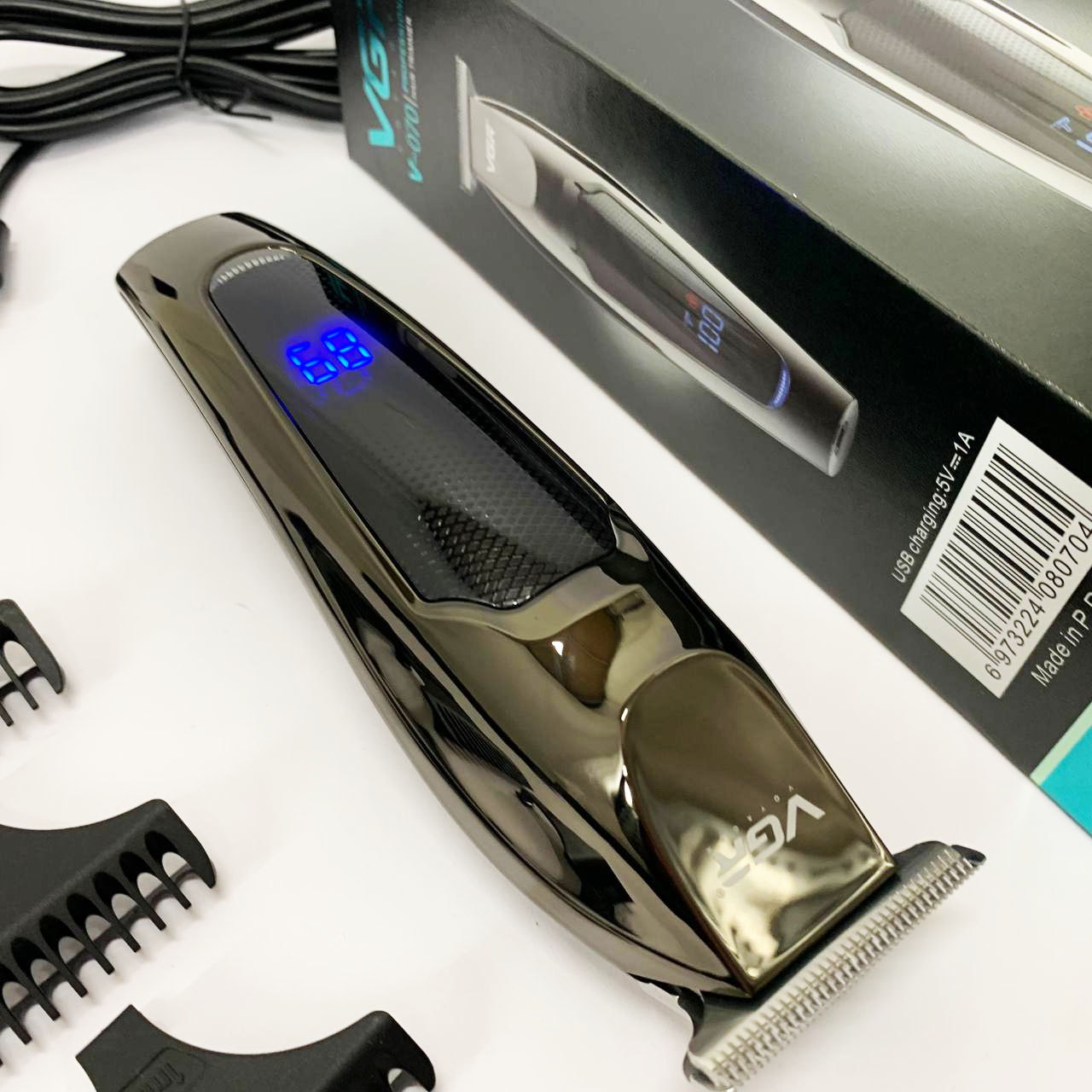 Машинка для стрижки волос VGR V-070 Триммер аккумуляторный с USB и индикатором зарядки