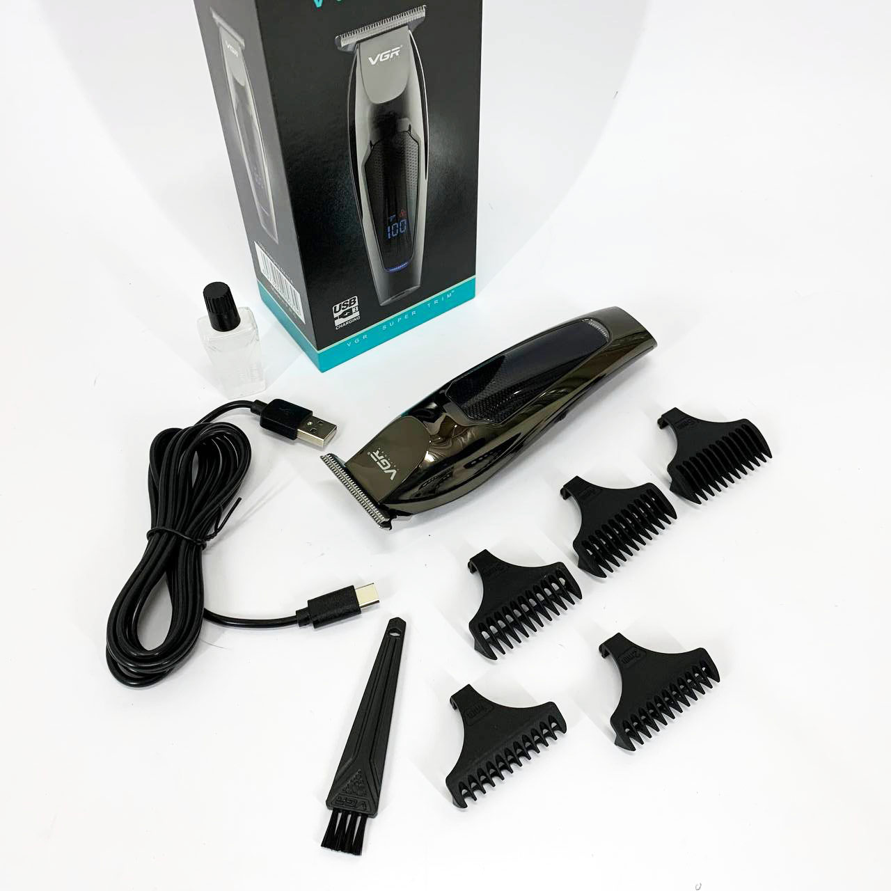 Машинка для стрижки волос VGR V-070 Триммер аккумуляторный с USB и индикатором зарядки