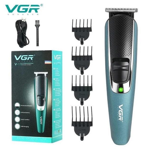 Триммер для бороды и волос VGR V-176 от USB, Профессиональный триммер для стрижки