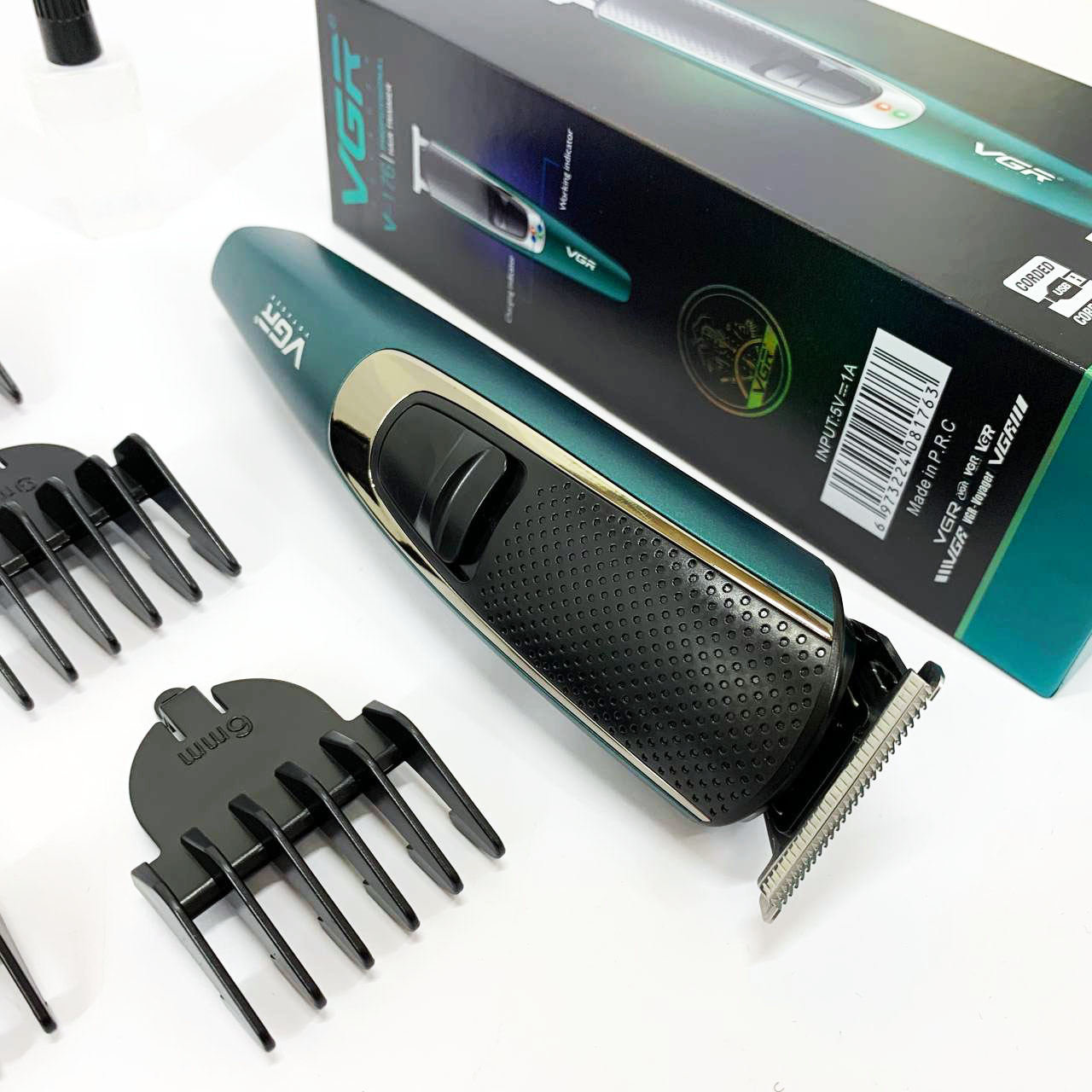 Триммер для бороды и волос VGR V-176 от USB, Профессиональный триммер для стрижки