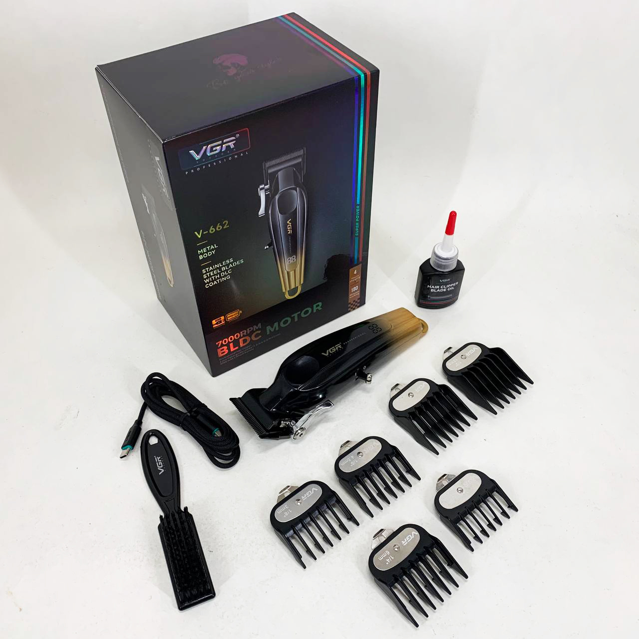 Аккумуляторная машинка для стрижки VGR V-662. Цвет: золотой