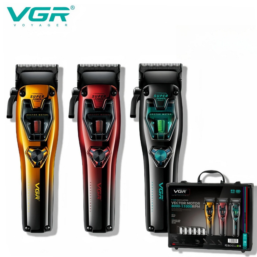 Аккумуляторная машинка для стрижки VGR V-668, 3 сменных цвета корпуса