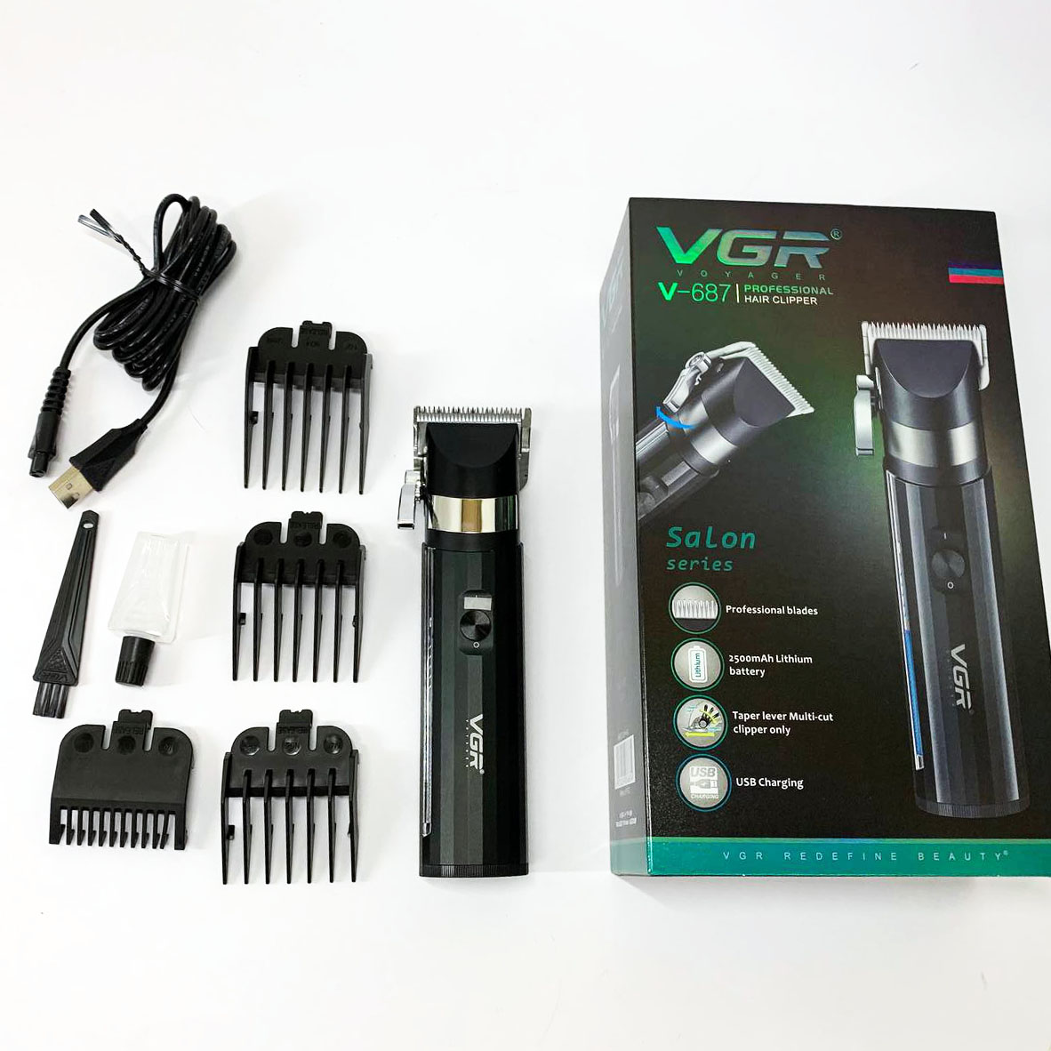 Аккумуляторная машинка для стрижки VGR V-687