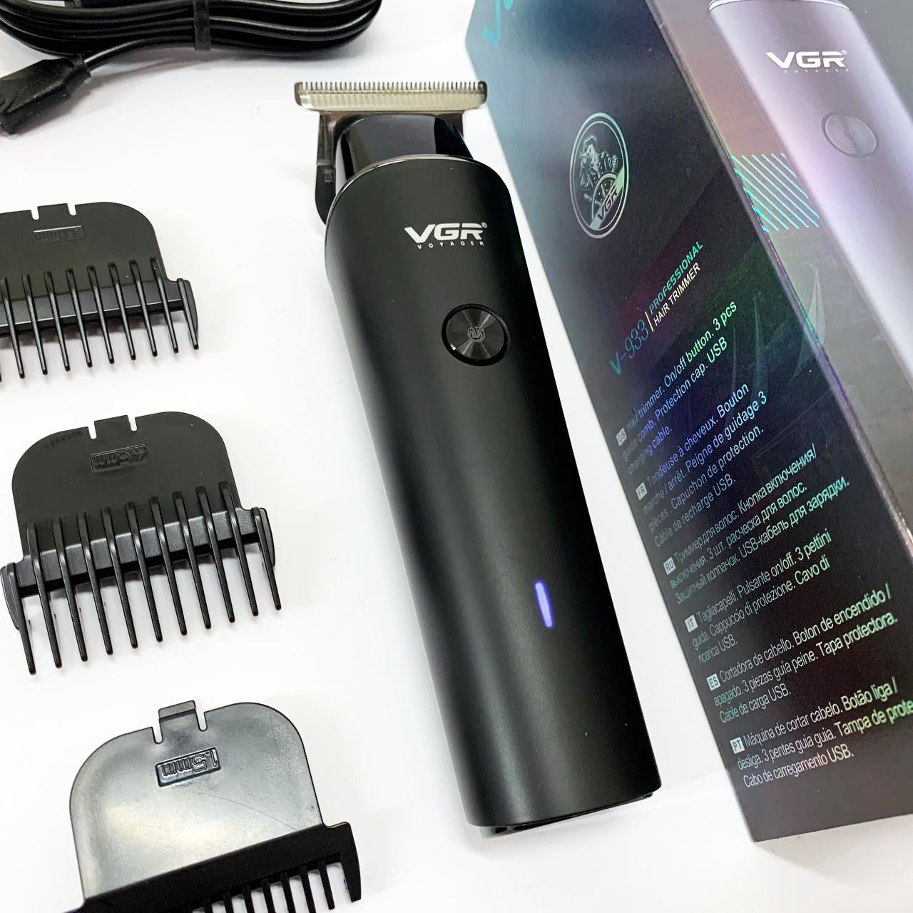 Аккумуляторный триммер для для стрижки волос VGR V-933, Триммер набор для стрижки волос и для бритья