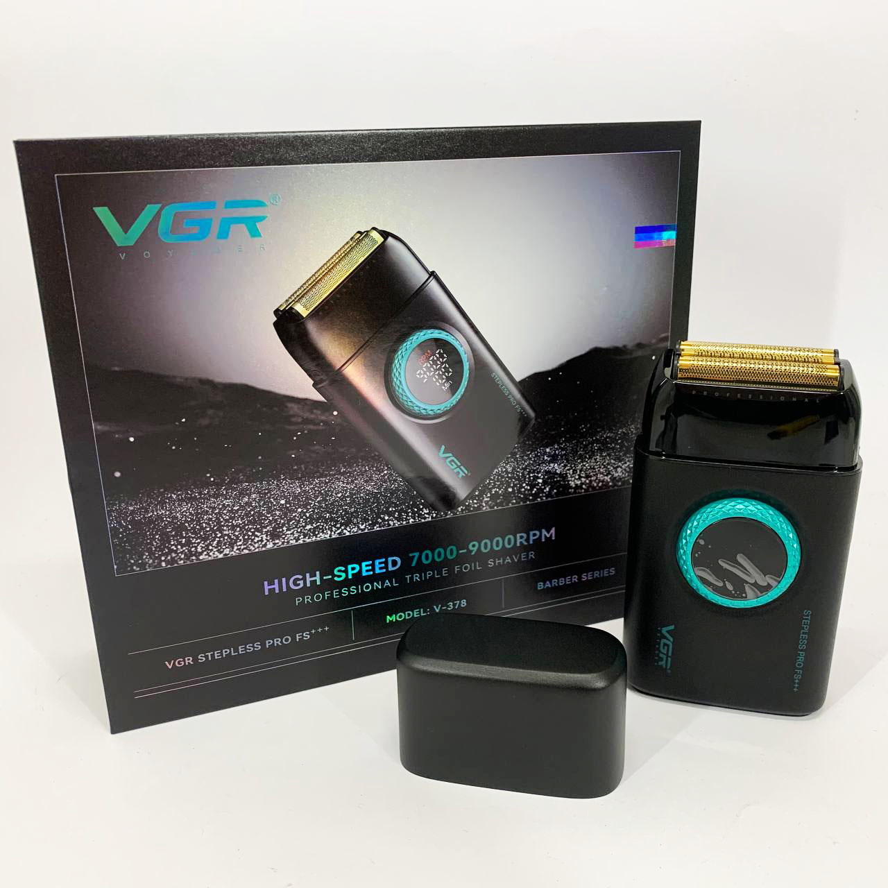 Электробритва VGR V-378 BLACK шейвер, двойное лезвие, регулировка мощности 7000-9000 RPM. Цвет: черный
