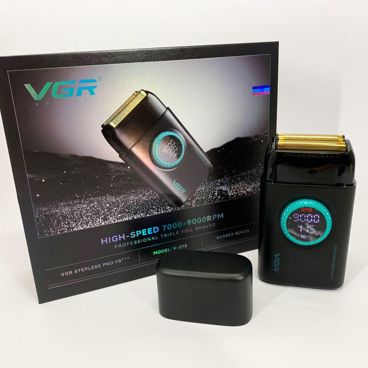Электробритва VGR V-378 BLACK шейвер, двойное лезвие, регулировка мощности 7000-9000 RPM. Цвет: черный