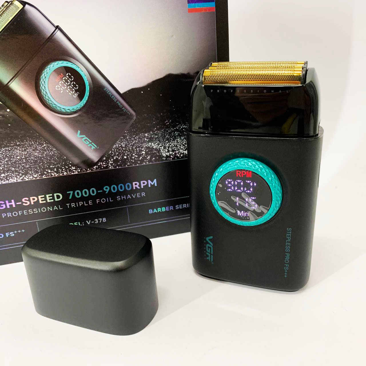 Электробритва VGR V-378 BLACK шейвер, двойное лезвие, регулировка мощности 7000-9000 RPM. Цвет: черный