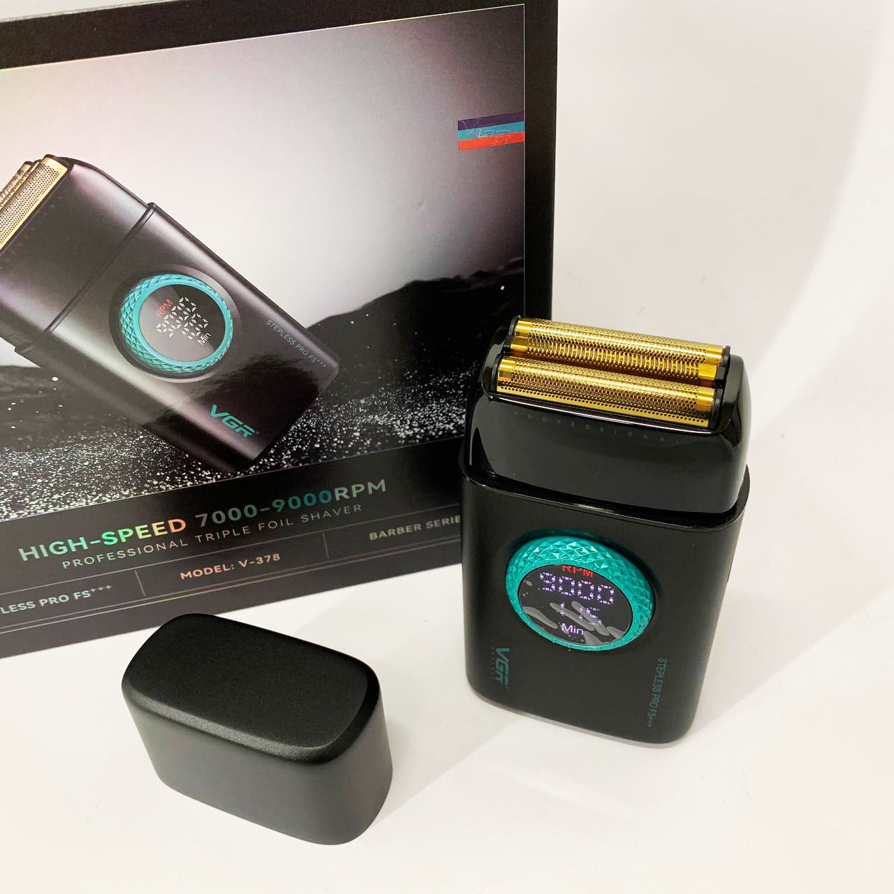 Электробритва VGR V-378 BLACK шейвер, двойное лезвие, регулировка мощности 7000-9000 RPM. Цвет: черный