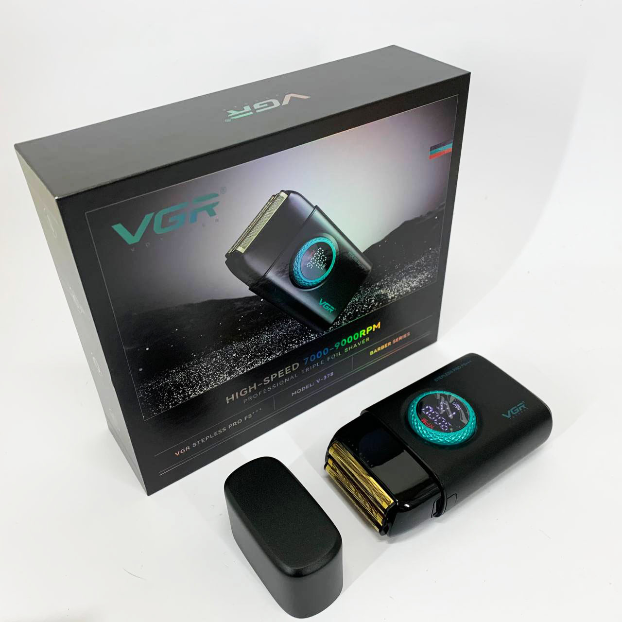 Электробритва VGR V-378 BLACK шейвер, двойное лезвие, регулировка мощности 7000-9000 RPM. Цвет: черный