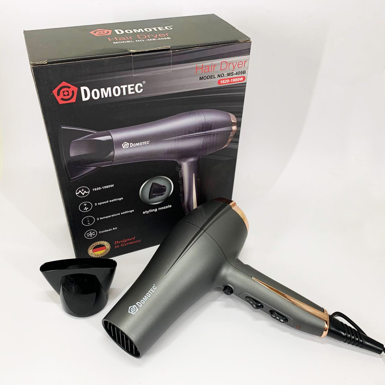 Профессиональный фен для волос Domotec MS-409B 1980 Вт