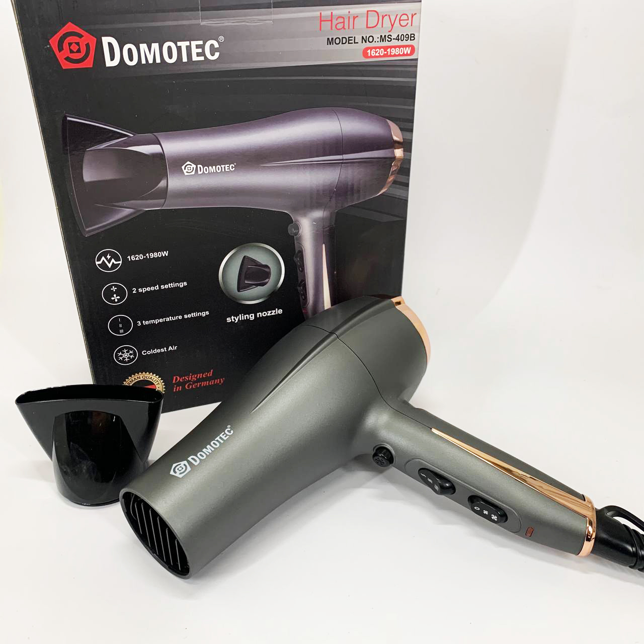 Профессиональный фен для волос Domotec MS-409B 1980 Вт