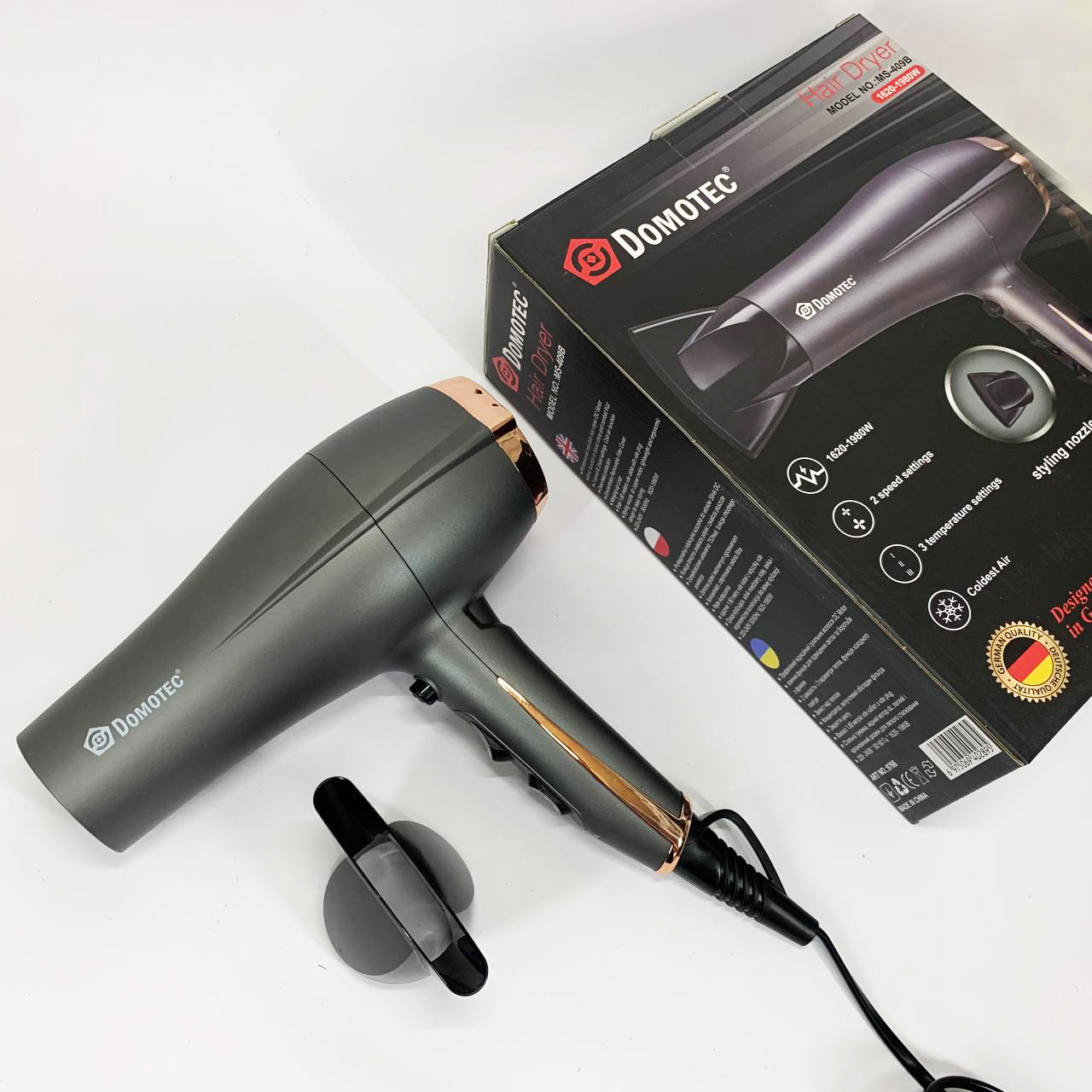 Профессиональный фен для волос Domotec MS-409B 1980 Вт