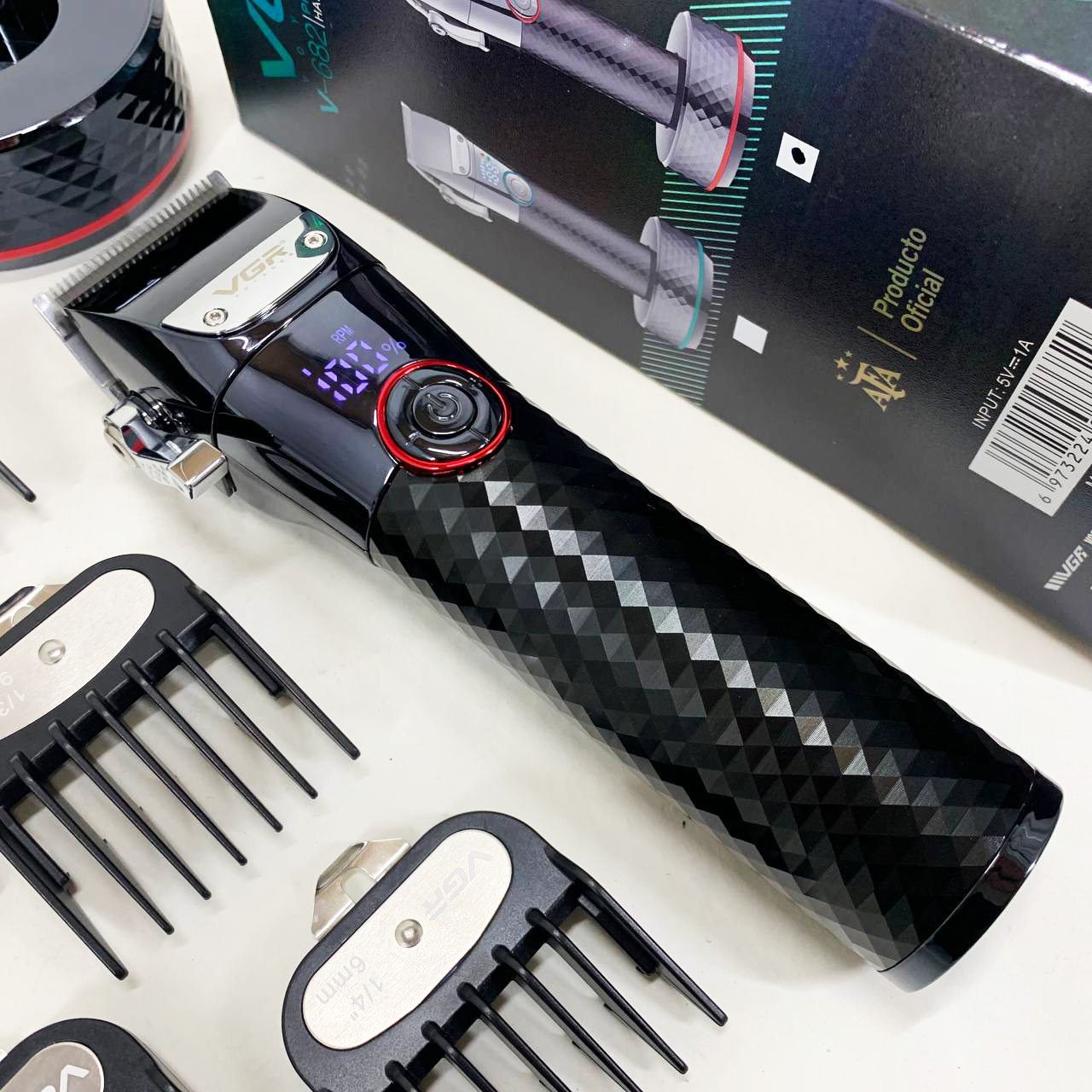 Профессиональная беспроводная машинка для стрижки VGR V-682 RED триммер для волос