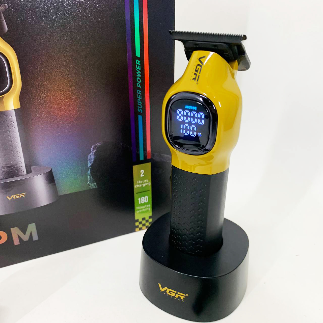 Триммер для стрижки волос VGR V-886T GOLD 8000RPM 4 насадки