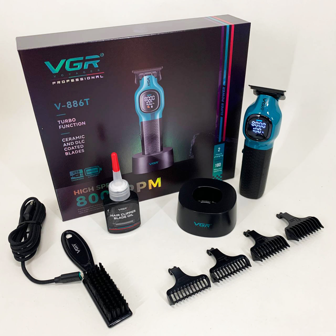 Триммер для стрижки волос VGR V-886T BLUE 8000RPM