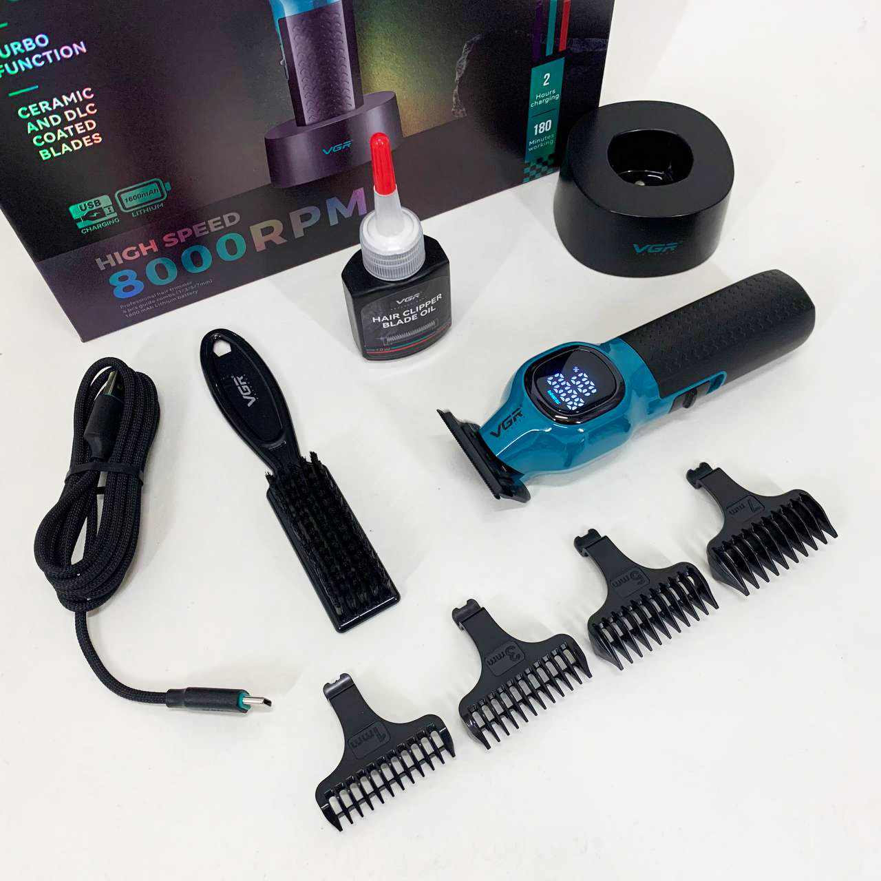 Триммер для стрижки волос VGR V-886T BLUE 8000RPM